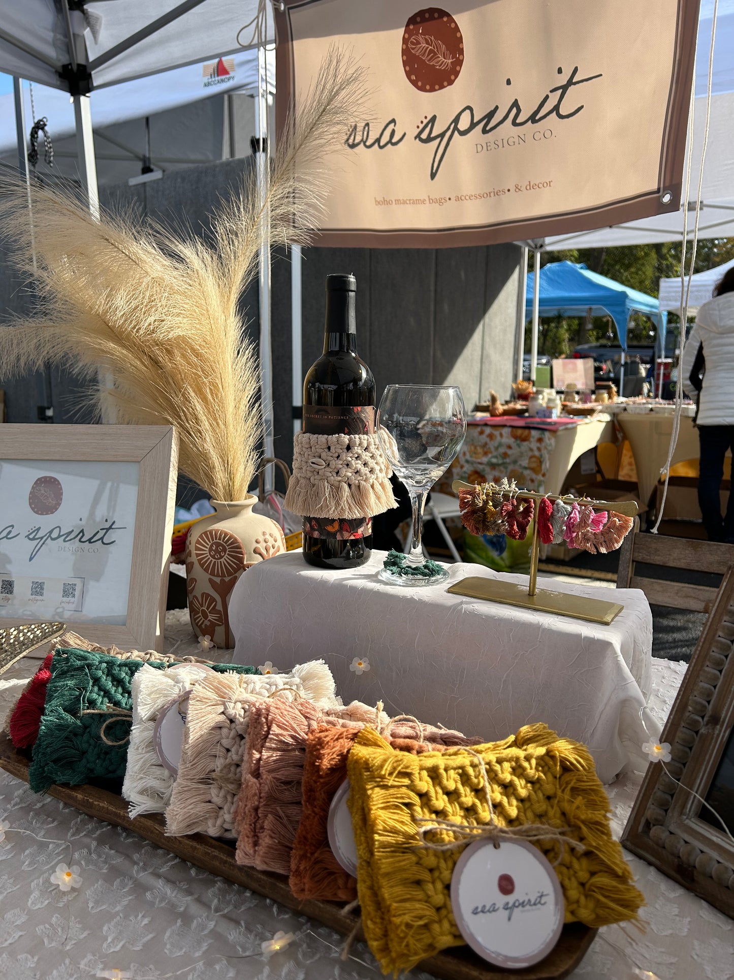 Macrame Coasters with Fringe- Pick Color