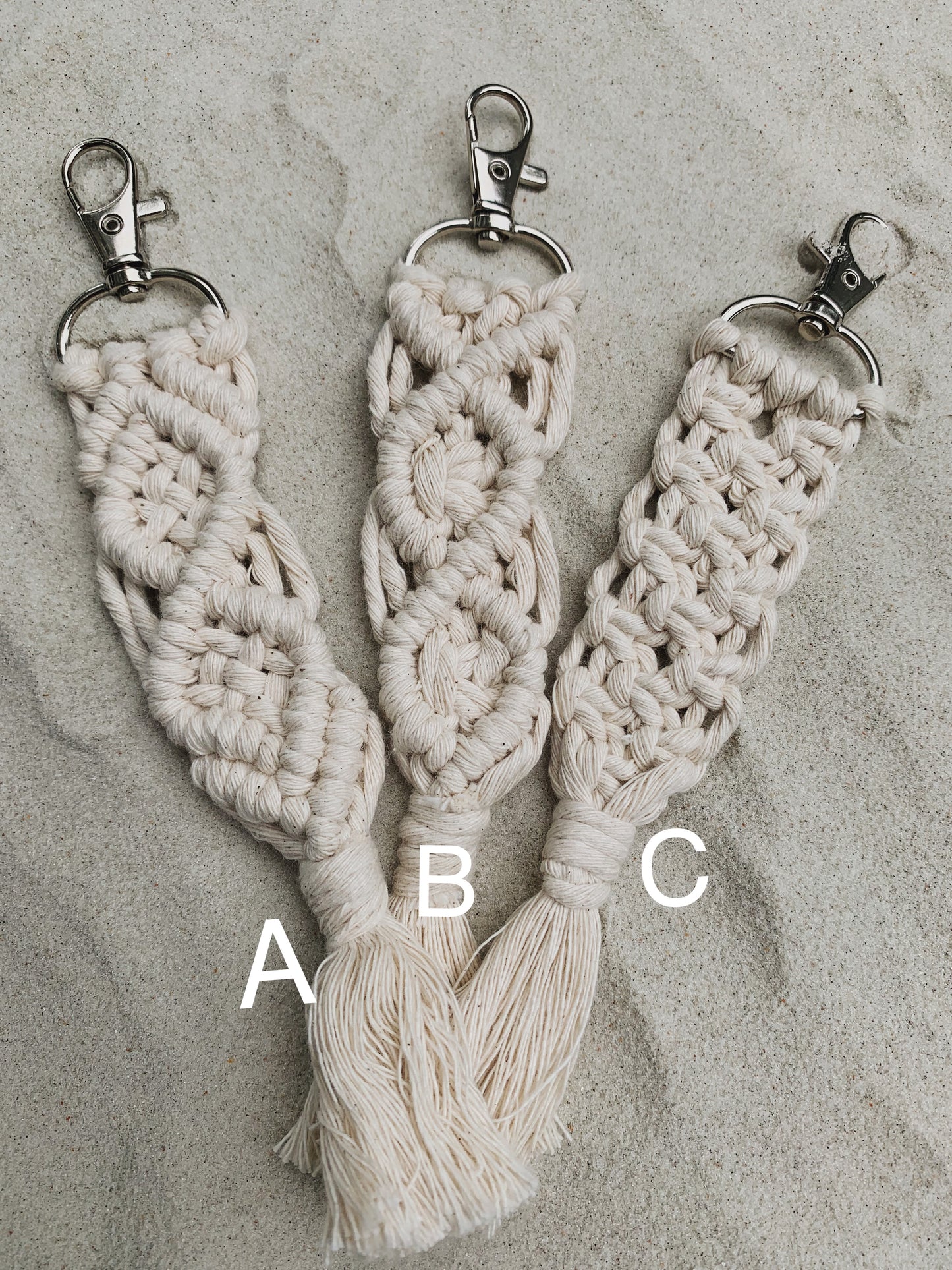 boho macrame keychain