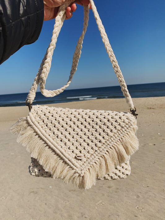 STRAP ONLY- boho macrame satchel bag with fringe