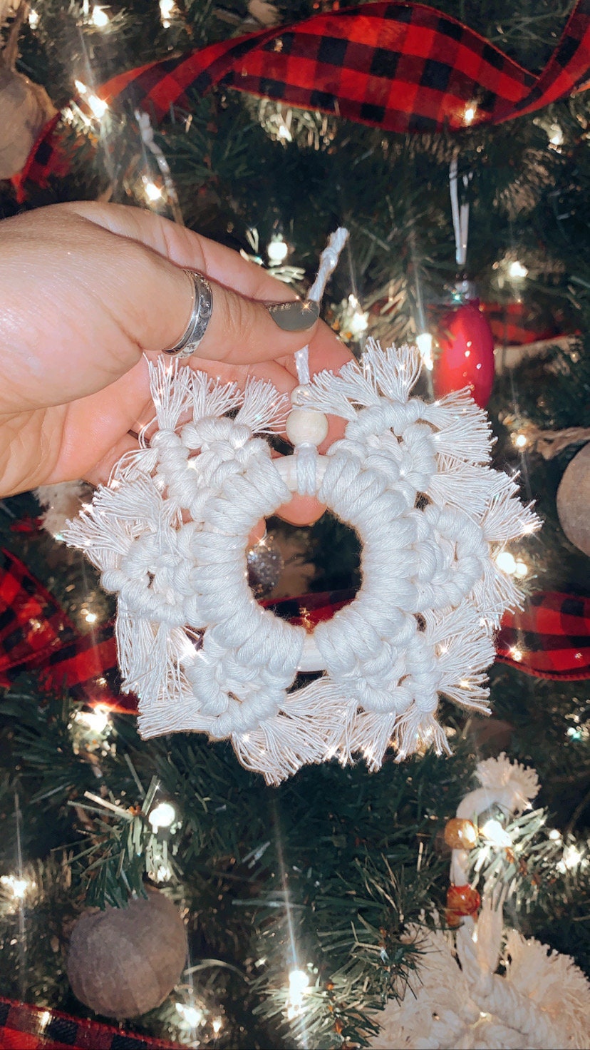 boho snowflake macrame ornament