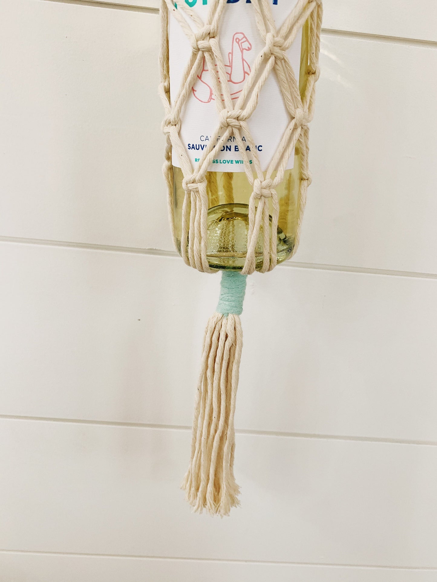 boho macrame wine tote/bottle tote- choose your color