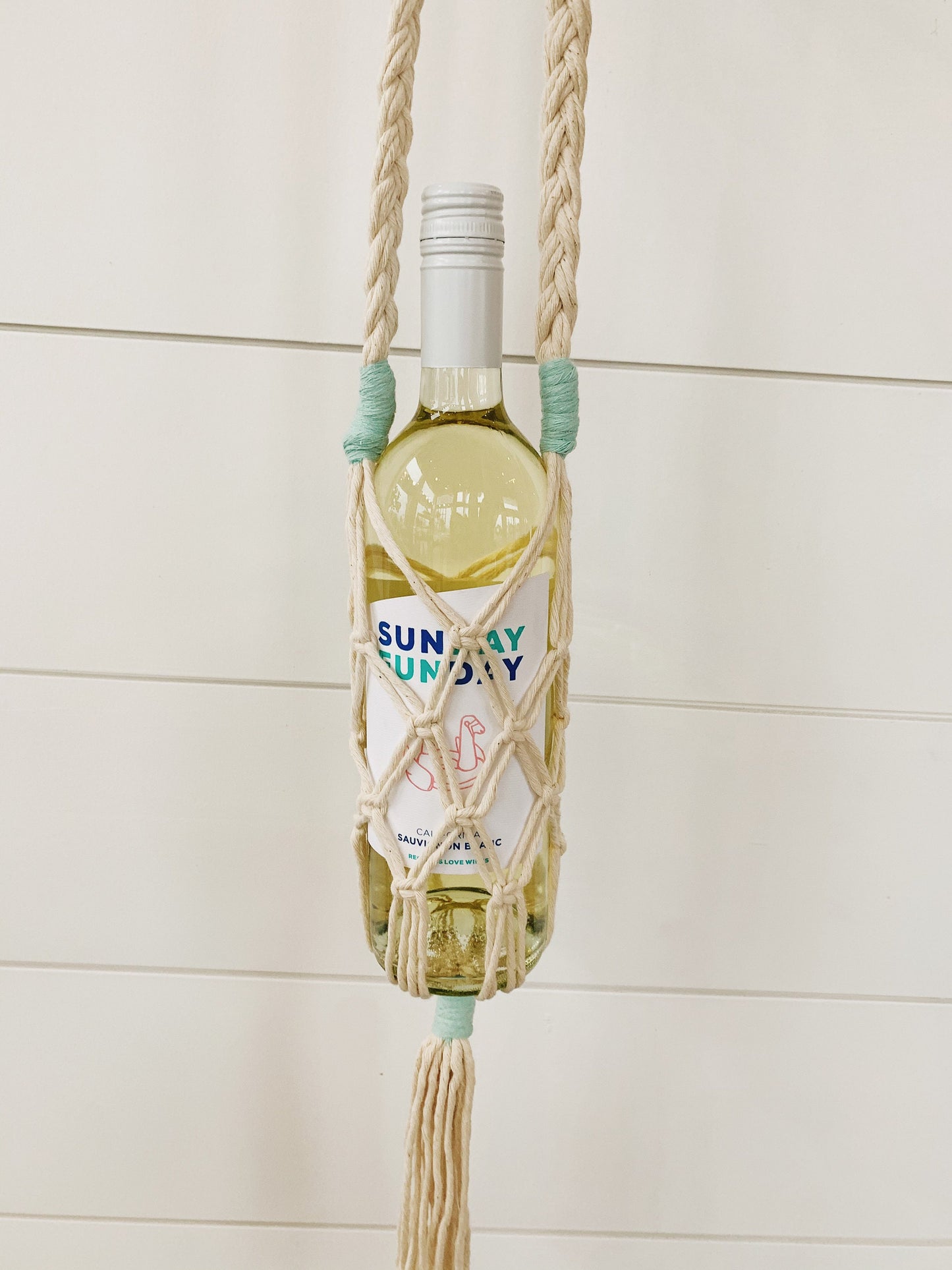 boho macrame wine tote/bottle tote- choose your color