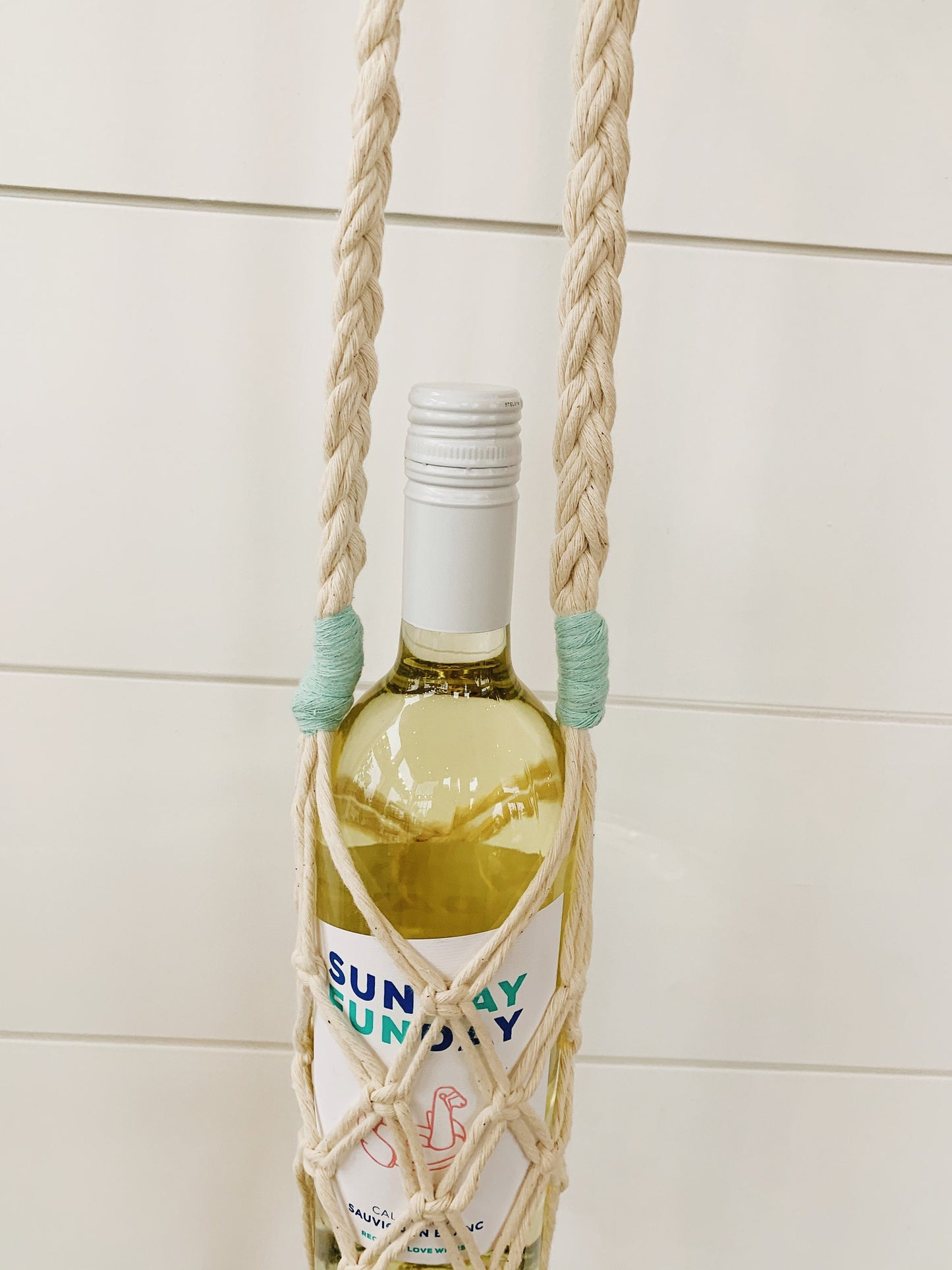 boho macrame wine tote/bottle tote- choose your color