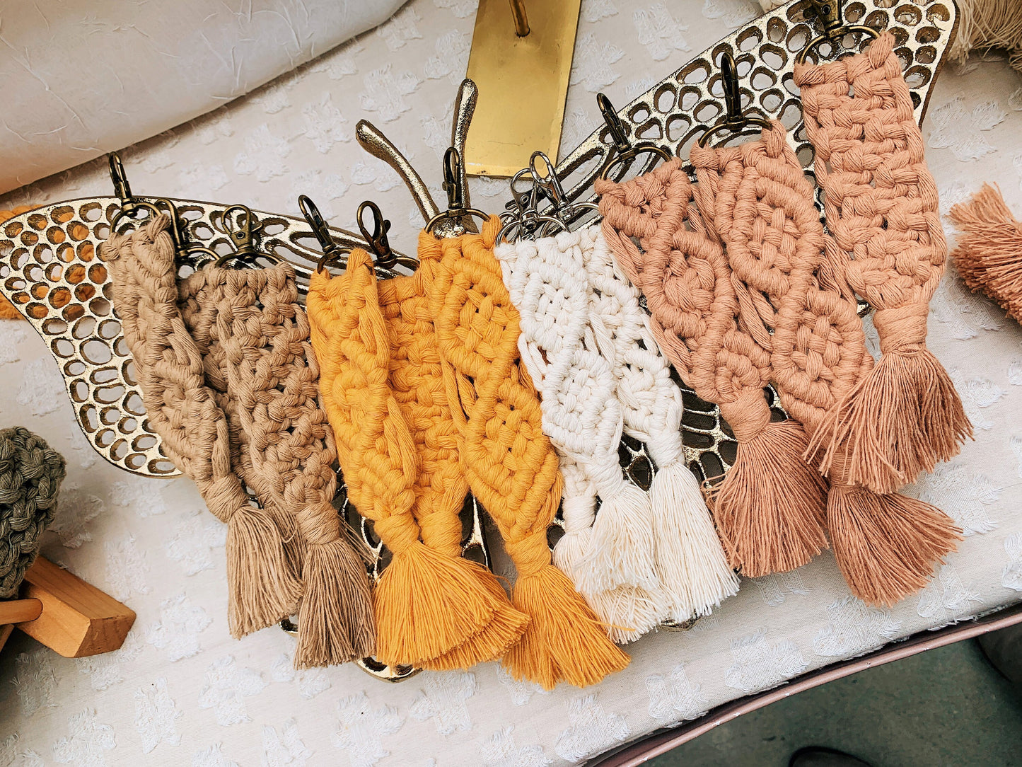 boho macrame keychain