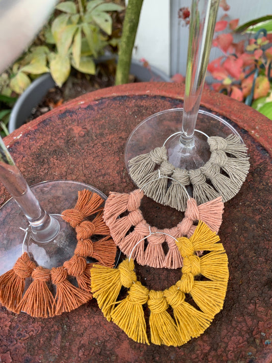 fringe wine glass charms